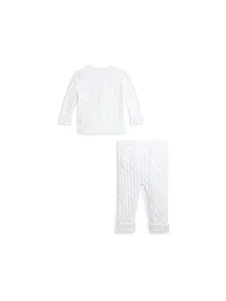 POLO RALPH LAUREN | Ensemble bébé 2 pièces cardigan et pantalon | weiss